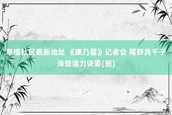 草榴社区最新地址 《康乃馨》记者会 尾野真千子清楚活力诀要(图)